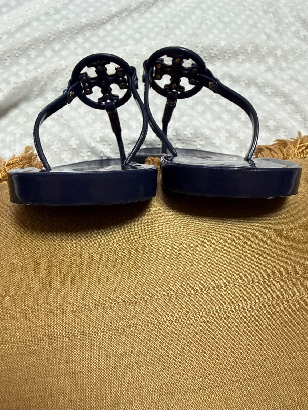 Tory Burch Mini Miller Jelly Thong Sandals Blue - Picture 8 of 11